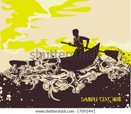 Sailing  on a summer day,vector illustration