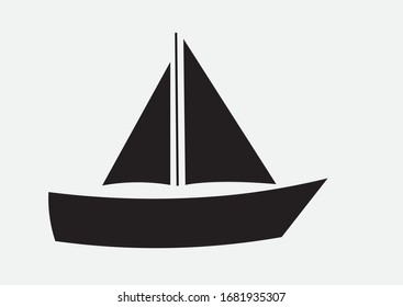 Sailing on white background. Vector drawing.