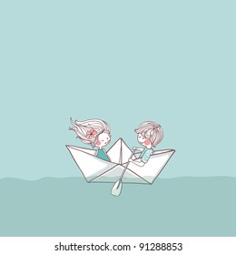 sailing in a paper boat
