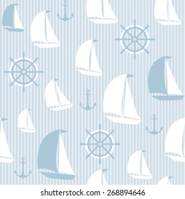 Sailing pattern. Stripes. Vector background. Seamless