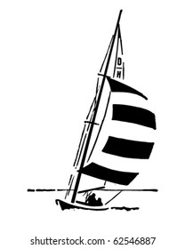 Sailing - Retro Clipart Illustration