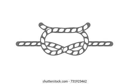 Sailing rope knot icon. Seamless decorative design element, creative handmade isolated vector illustration