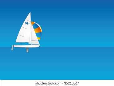 Sailing. Sailboat background.