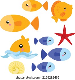 Sailing in the Sea Vector Illustrations
