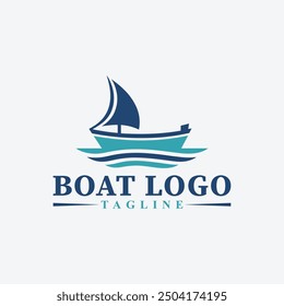 Sailing Serenity Boat Logo Vector Design