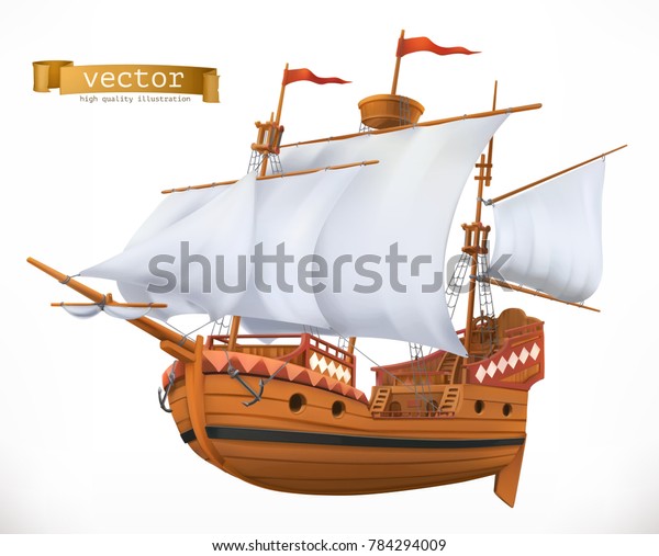 Sailing Ship 3d Vector Icon Stock Vector (Royalty Free) 784294009