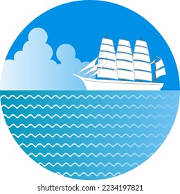 barco de vela a través del mar