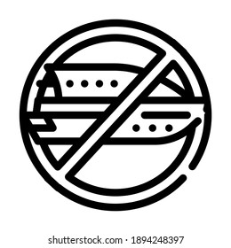 sailing ship ban line icon vector. sailing ship ban sign. isolated contour symbol black illustration