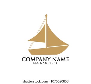 sailing ship boat vector logo icon design template
