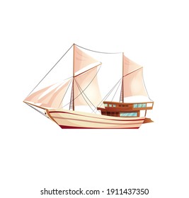 Segelschiff Cartoon Vektorgrafik.