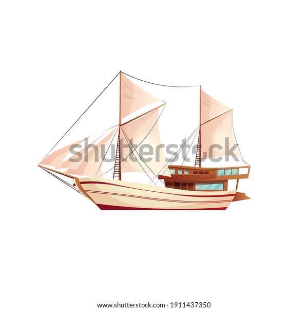 Sailing Ship Cartoon Vector Illustration Stock Vector (Royalty Free ...