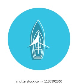 sailing ship icon in badge style. One of Ships collection icon can be used for UI, UX