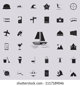 sailing ship icon. Detailed set of summer pleasure icons. Premium quality graphic design sign. One of the collection icons for websites, web design, mobile app on colored background