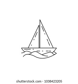 sailing ship icon. Element of camping and outdoor recreation for mobile concept and web apps. Thin line icon for website design and development, app development. Premium icon on white background