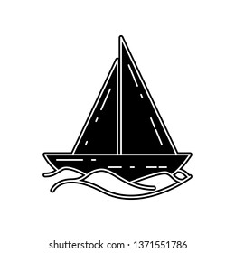 sailing ship icon. Element of Camping for mobile concept and web apps icon. Glyph, flat icon for website design and development, app development