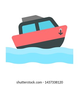 Sailing Ship icon. Flat illustration colored vector isolated icons of Tropical Summer theme for web