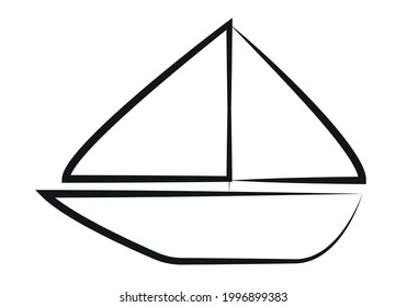 Sailing ship icon on white background.