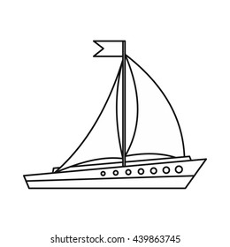 Sailing ship icon, outline style