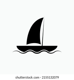 Sailing Ship Icon. Sailboat Symbol - Vector.
