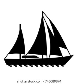 Sailing ship icon. Simple illustration of sailing ship vector icon for web