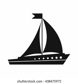 Sailing ship icon, simple style