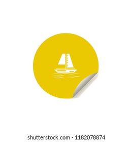 sailing ship icon in sticker style. One of summer pleasure collection icon can be used for UI, UX