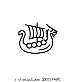 Sailing ship icon. Stylized image of a classic tall ship, reminiscent of the age of exploration and sea trade. Ideal for use in maritime themes, historical travel content. Vector illustration