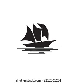 diseño de símbolos vectoriales de icono de barco velero