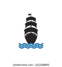 sailing ship icon vector illustration symbol design