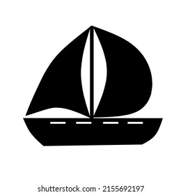 sailing ship icon vector with simple design