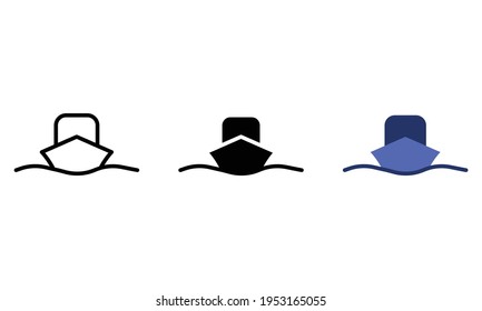 sailing ship icon, ship vector, icon for transportation with various styles