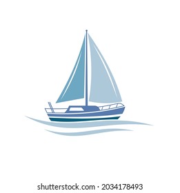 ilustración de barcos de vela, icono de vela, arte vectorial.