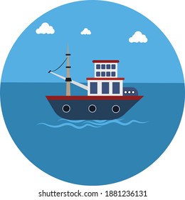 Sailing ship ,illustration, vector on white background.