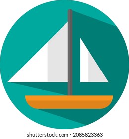 Barco de vela, ilustración, vector, sobre fondo blanco.