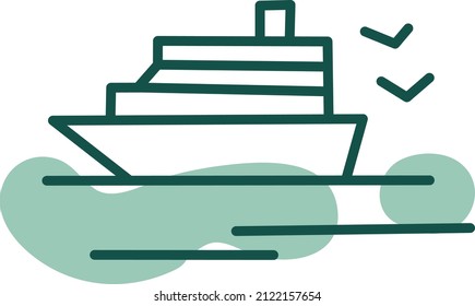 Sailing ship, illustration, vector on a white background.