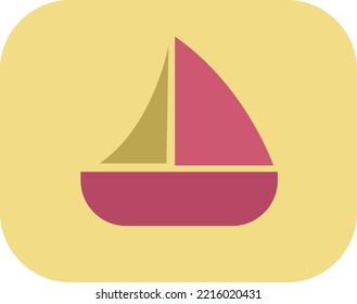 Barco de vela, ilustración, vector sobre fondo blanco.