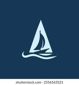 Sailing Ship A Letter Logo for sale.