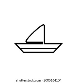 Sailing ship line art logo design