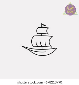 sailing ship line icon