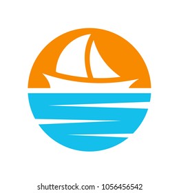 sailing ship logo, sailing boat symbol