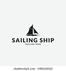 sailing ship logo design for logo template