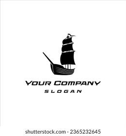 Sailing ship logo with elegant style design