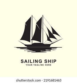 Sailing Ship Logo silhouette, this design is suitable for all kind of business