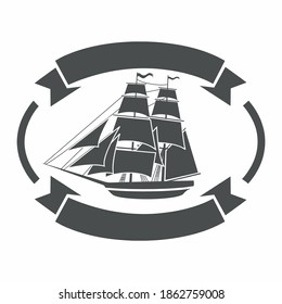 sailing ship logo , simple and clean