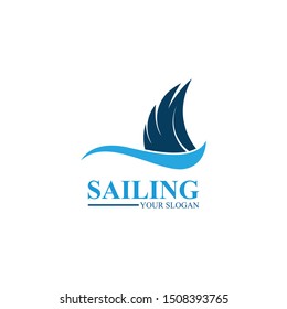 Sailing ship logo template vector icon illustration design