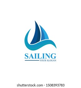 Sailing ship logo template vector icon illustration design