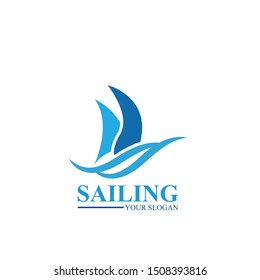 Sailing ship logo template vector icon illustration design