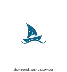 Sailing ship logo template vector icon illustration design