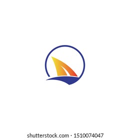 Sailing ship logo template vector icon illustration design