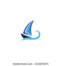 Sailing ship logo template vector icon illustration design